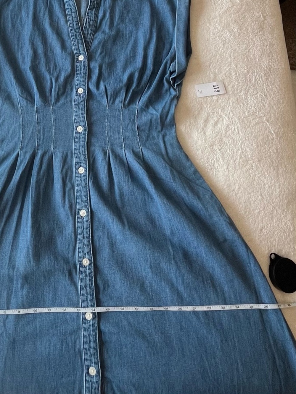 NWT GAP Fit & Flare Denim Button-Front Midi Dress - Picture 7 of 11